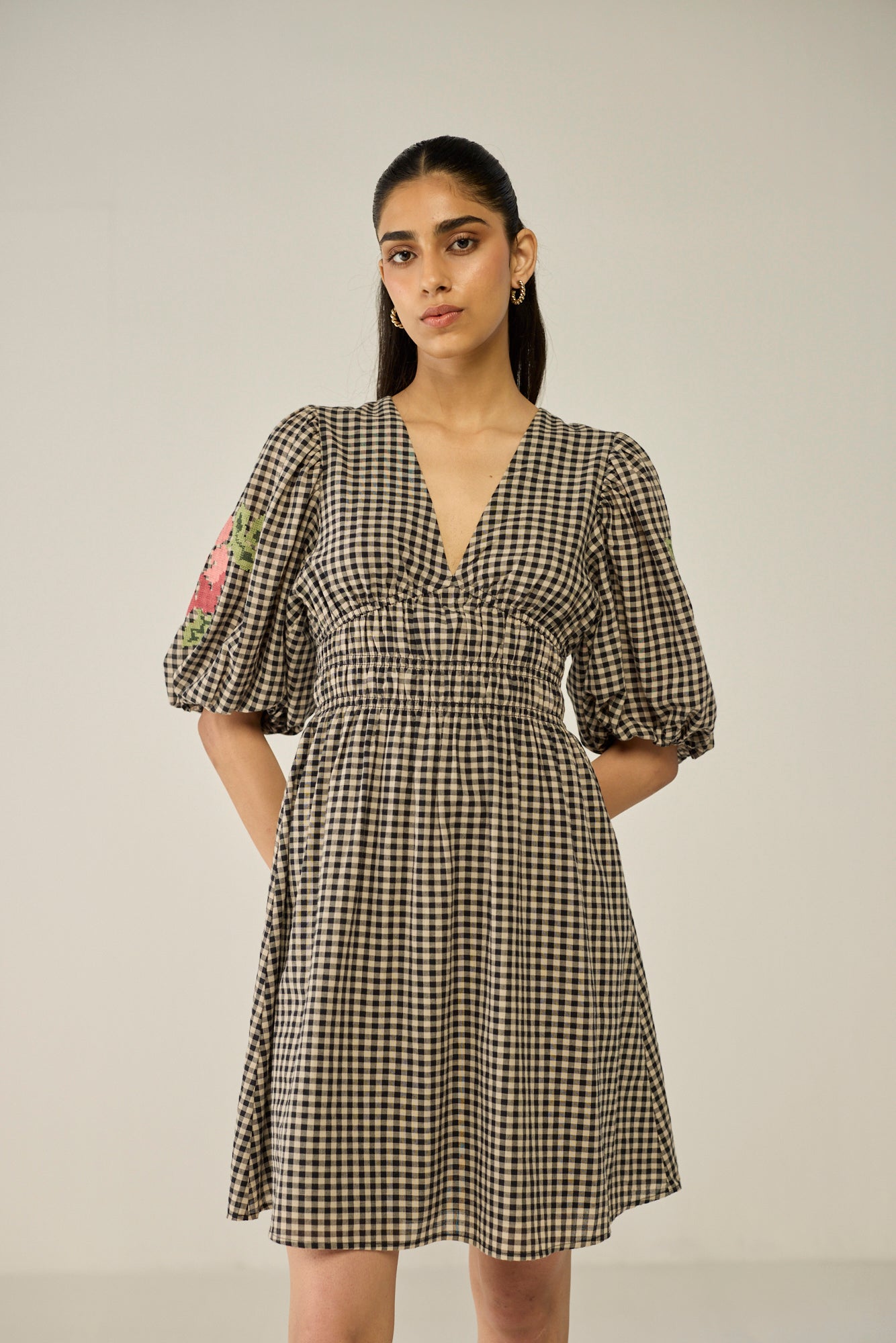 Checkered mini dress