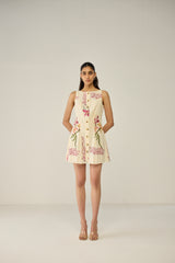 Printed sleeveless A-line mini dress