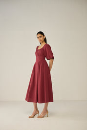Burgundy Midi Dress