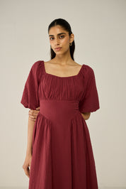 Burgundy Midi Dress