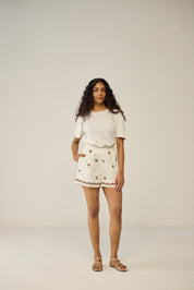 All over embroidered shorts
