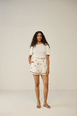 All over embroidered shorts