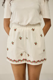 All over embroidered shorts