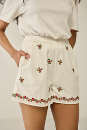 All over embroidered shorts