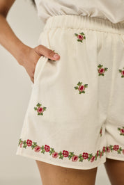 All over embroidered shorts