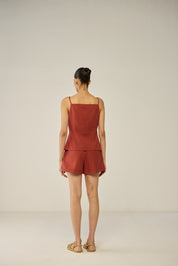 Burgundy Top and Shorts Co-ord Set