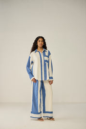 Classic Shirt and Wide-Leg Pants Co-ord