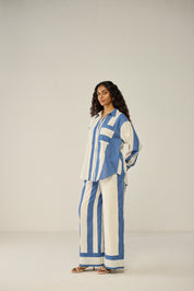Classic Shirt and Wide-Leg Pants Co-ord