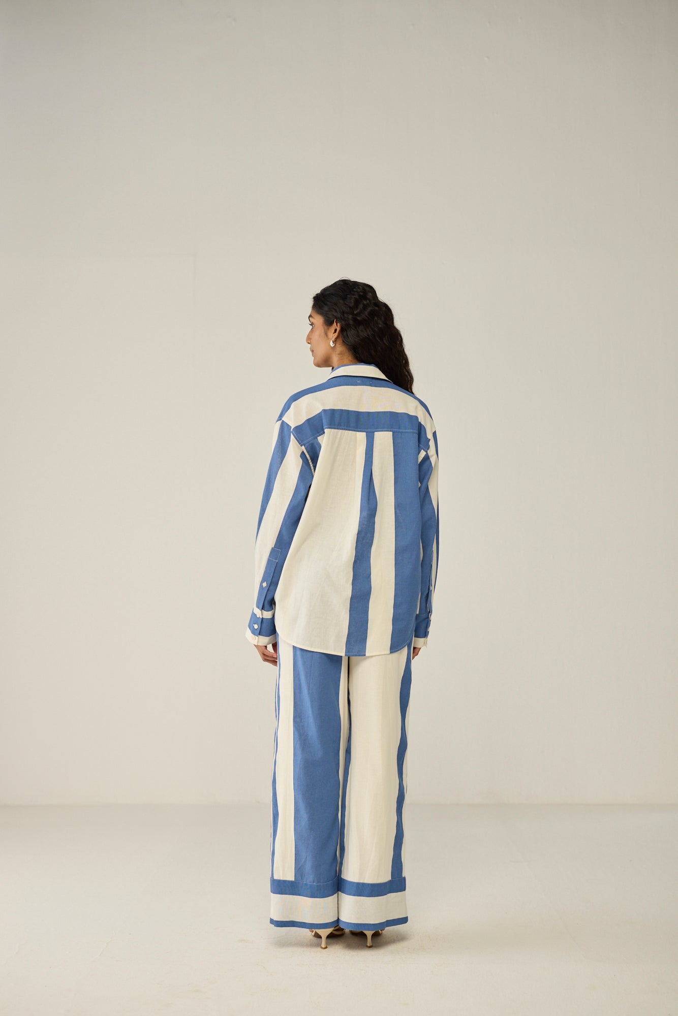 Classic Shirt and Wide-Leg Pants Co-ord