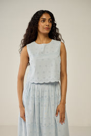 Blue Crop Top and Maxi Skirt Co-ord