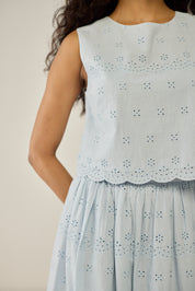 Blue Crop Top and Maxi Skirt Co-ord