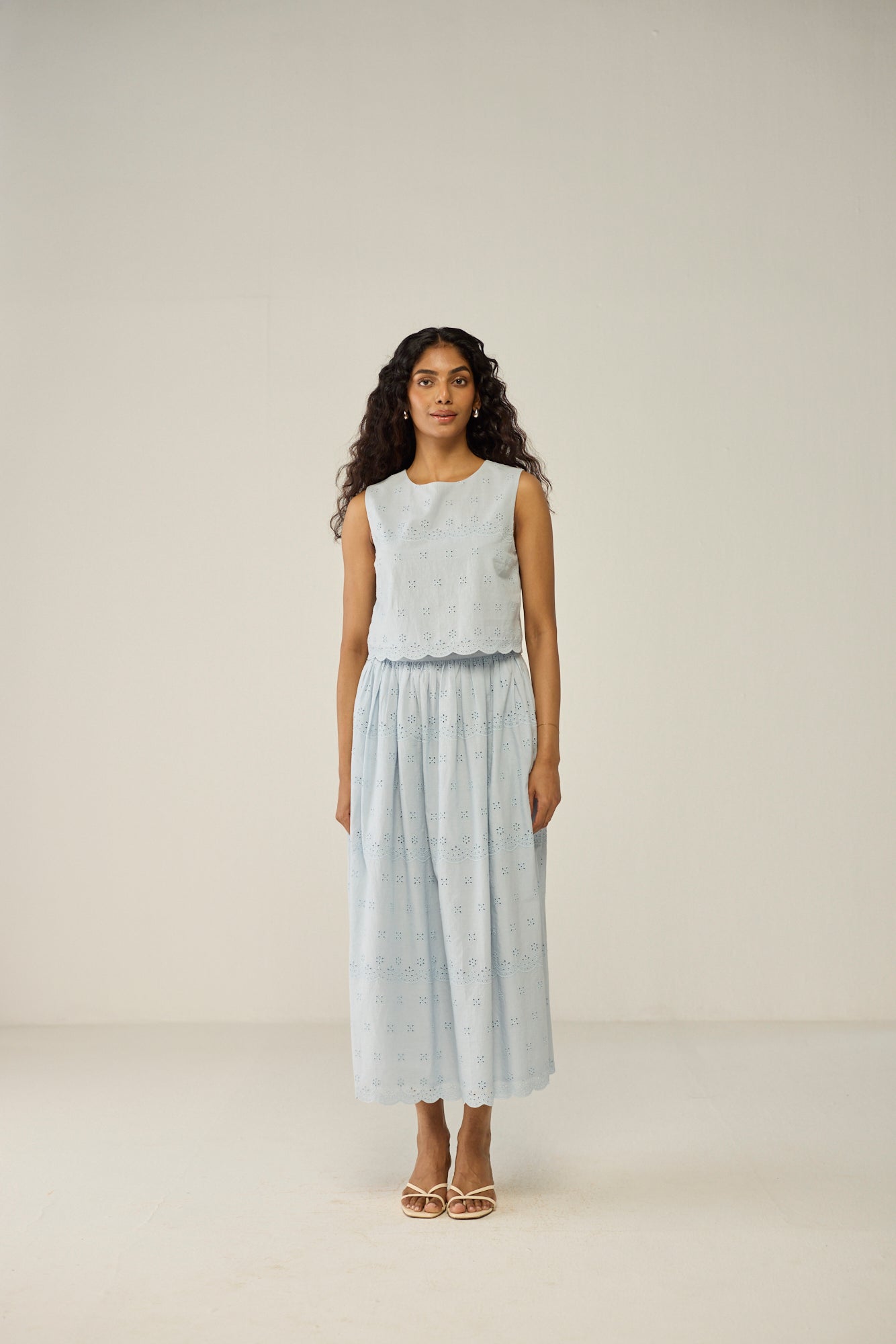 Blue Crop Top and Maxi Skirt Co-ord