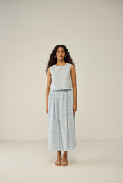 Blue Crop Top and Maxi Skirt Co-ord