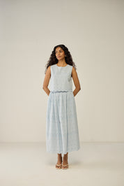 Blue Crop Top and Maxi Skirt Co-ord