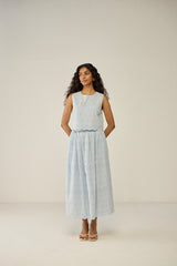 Blue Crop Top and Maxi Skirt Co-ord