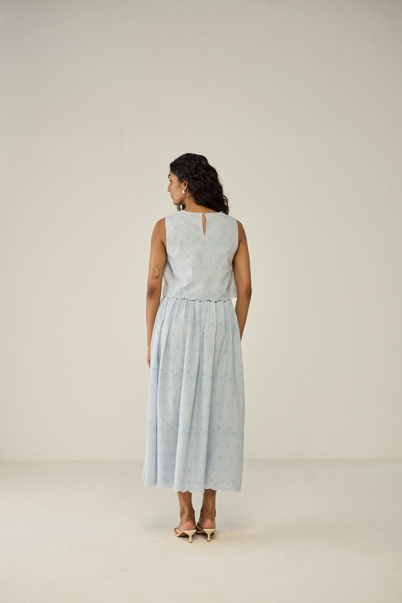 Blue Crop Top and Maxi Skirt Co-ord