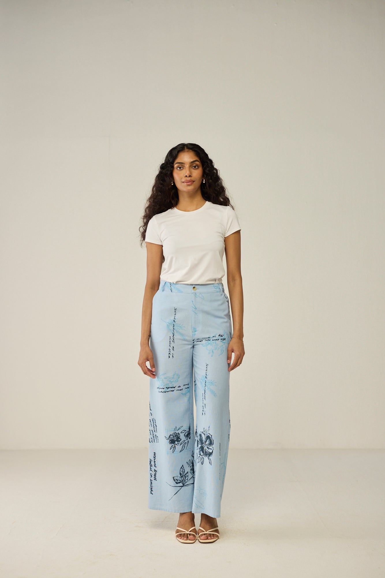 Blue floral trouser