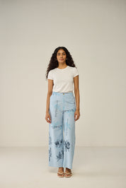 Blue floral trouser