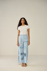 Blue floral trouser