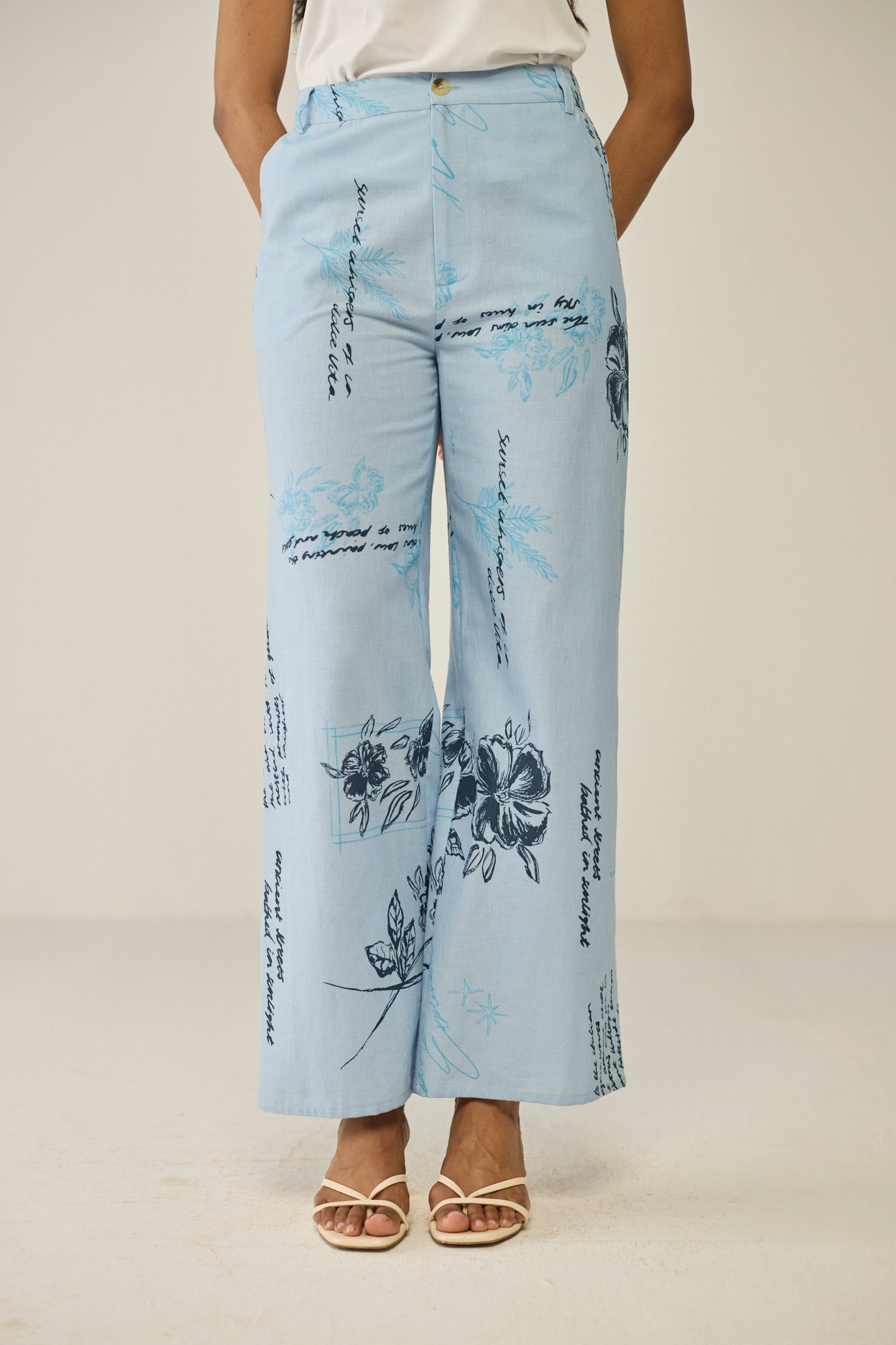 Blue floral trouser