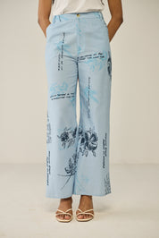 Blue floral trouser