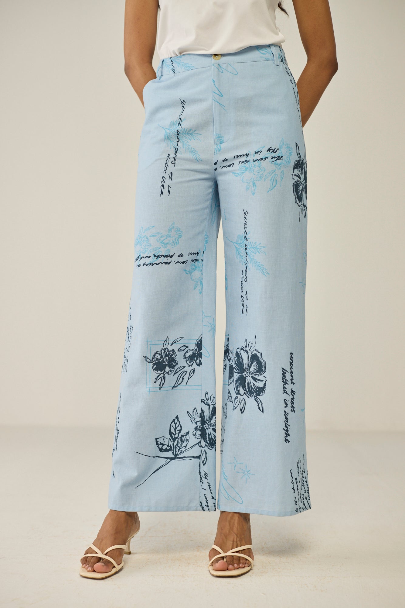 Blue floral trouser