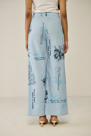 Blue floral trouser