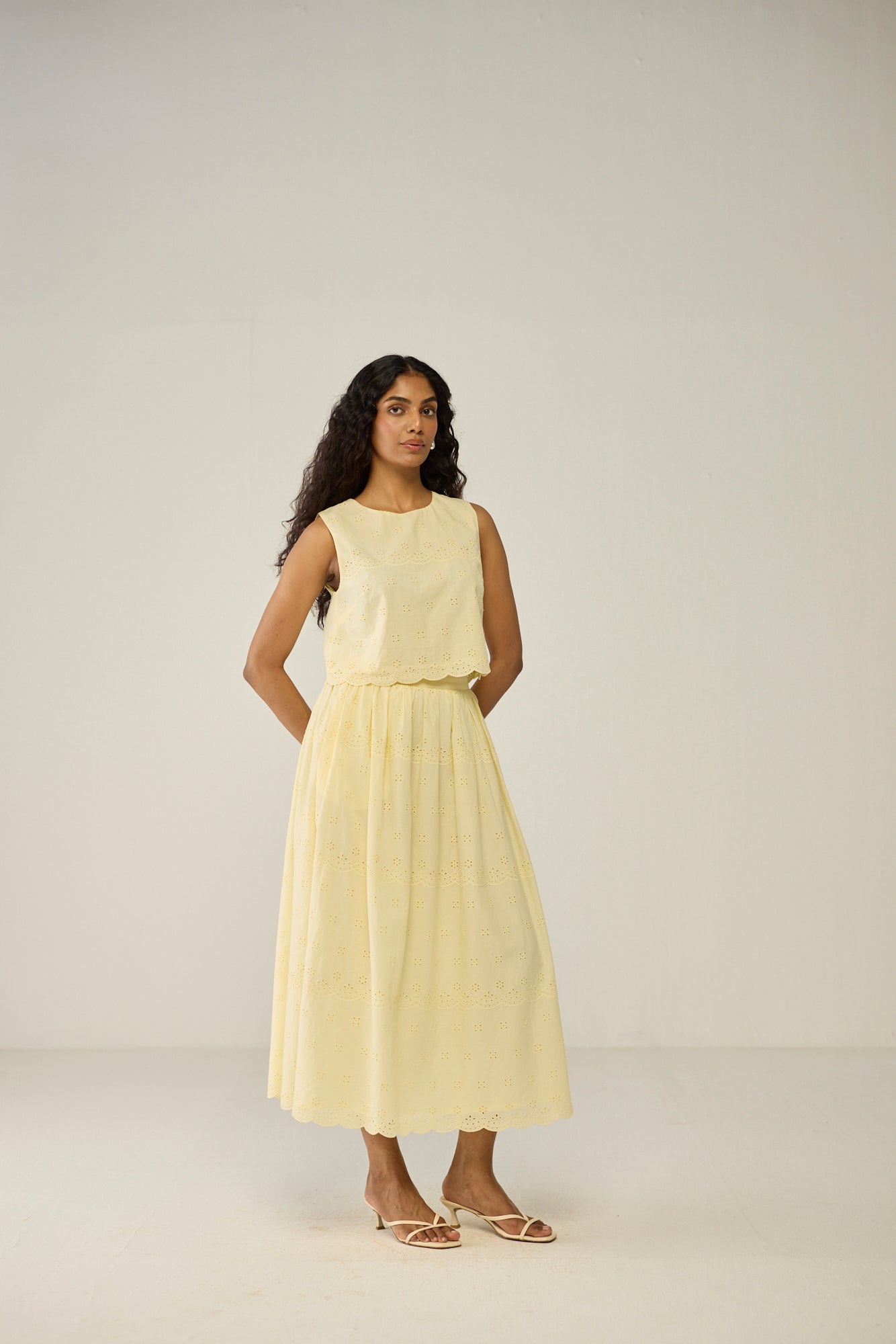 Yellow Crop Top and Maxi Skirt Co-ord