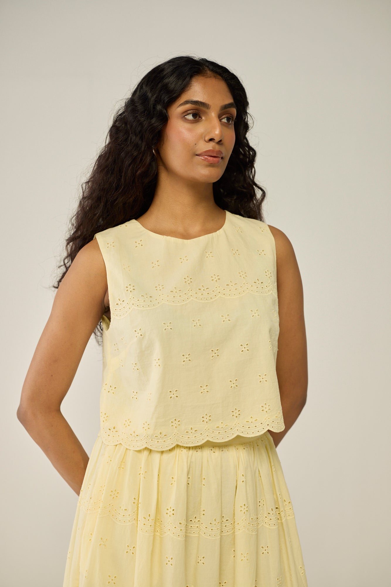 Yellow Crop Top and Maxi Skirt Co-ord
