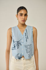 Floral print vest