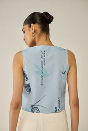 Floral print vest