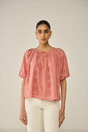 Pink Schiffly Top
