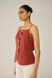 Burgundy Sleeveless Blouse