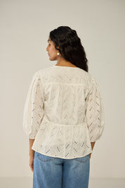 Schiffly tie-up blouse