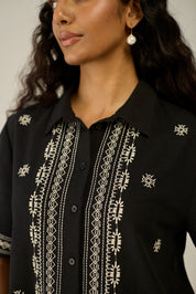Black Embroidered Shirt