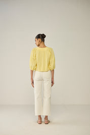 Yellow broderie blouse