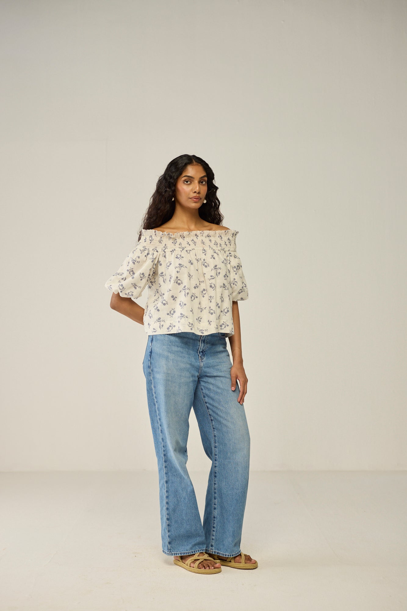 White off-shoulder blouse