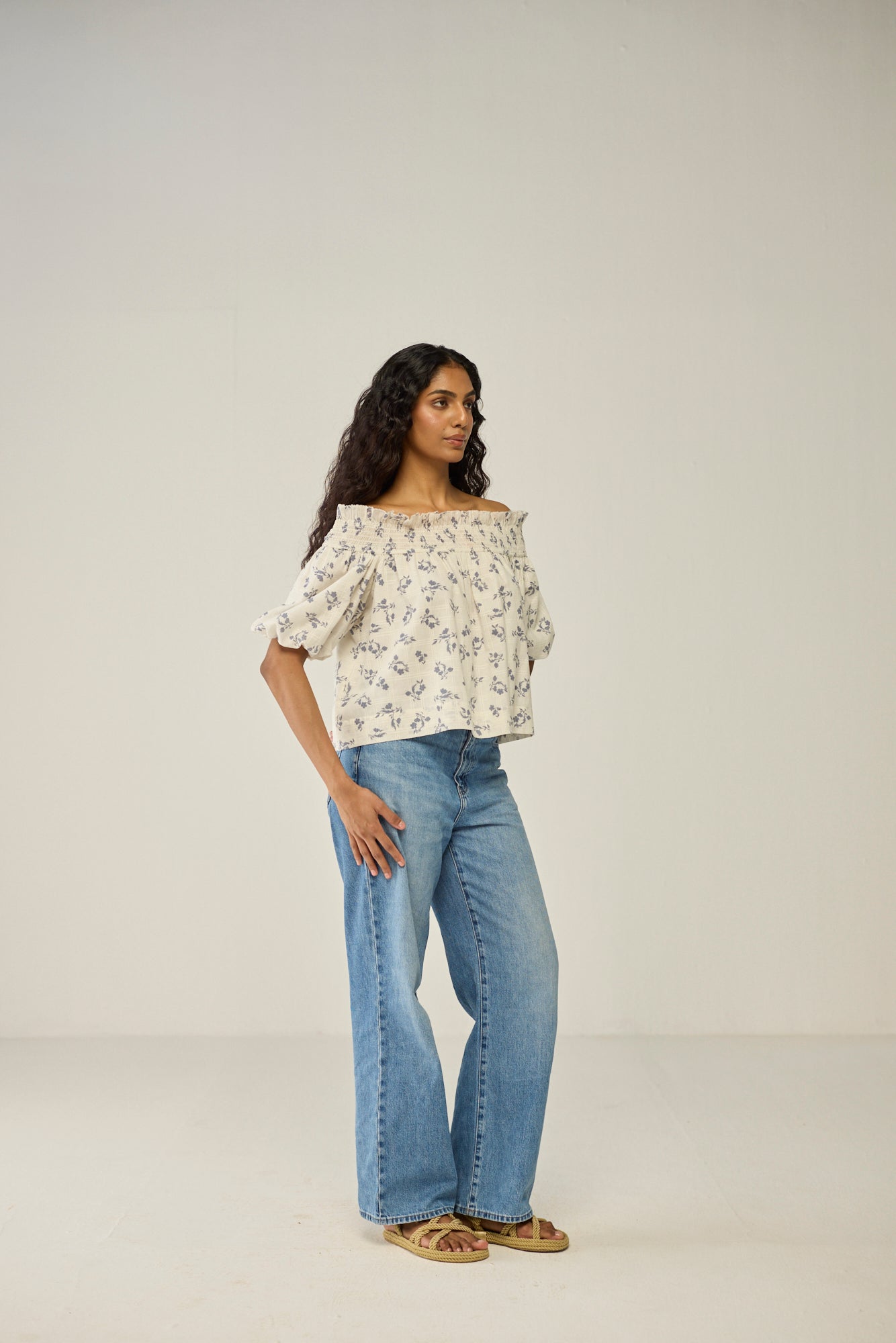 White off-shoulder blouse
