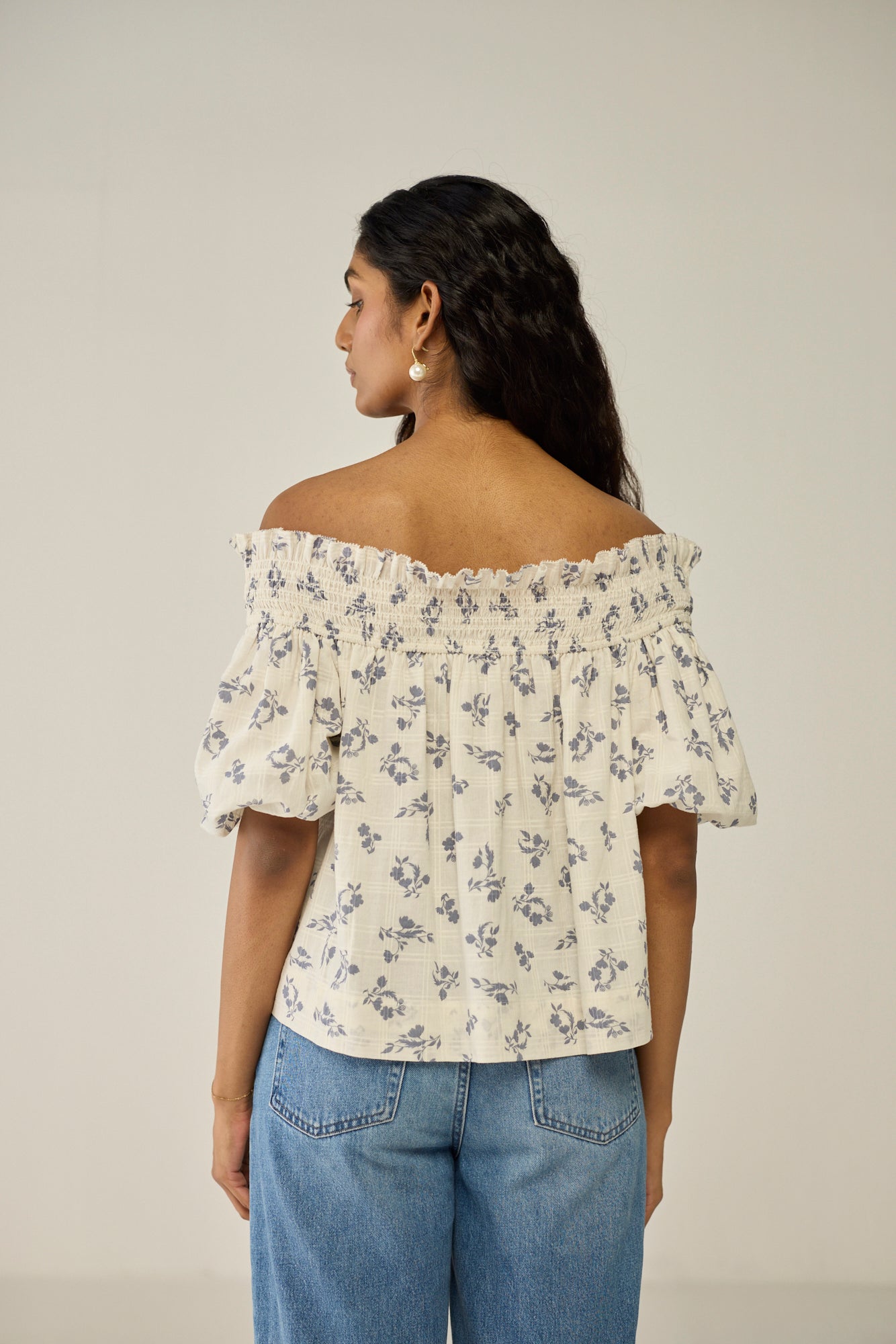 White off-shoulder blouse