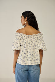 White off-shoulder blouse