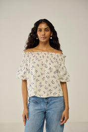White off-shoulder blouse