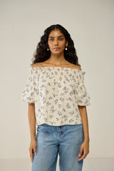 White off-shoulder blouse