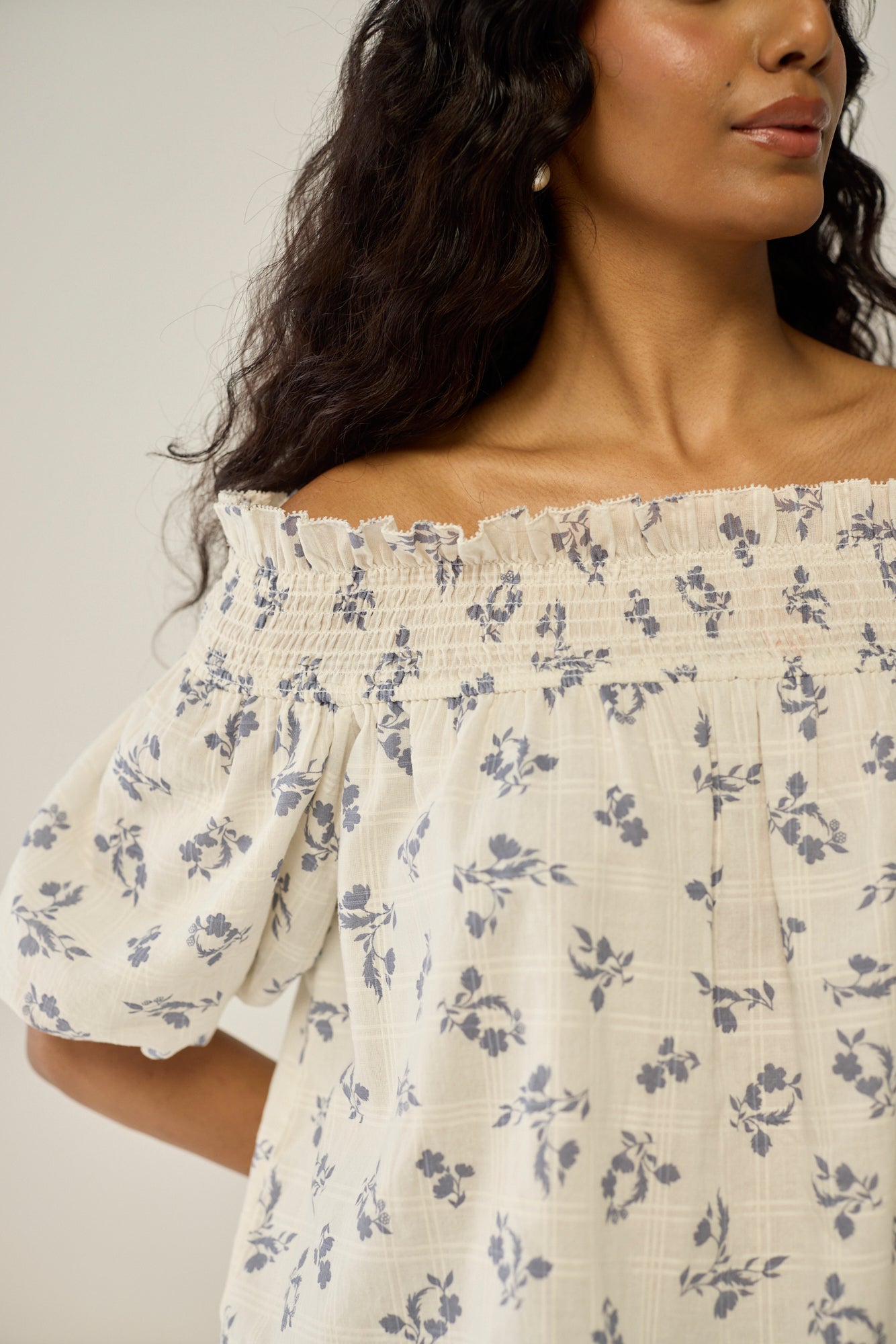 White off-shoulder blouse