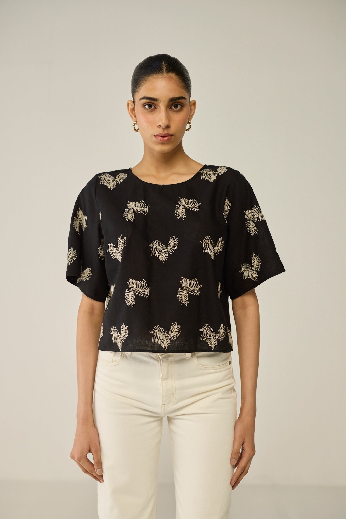 Black embroidered blouse