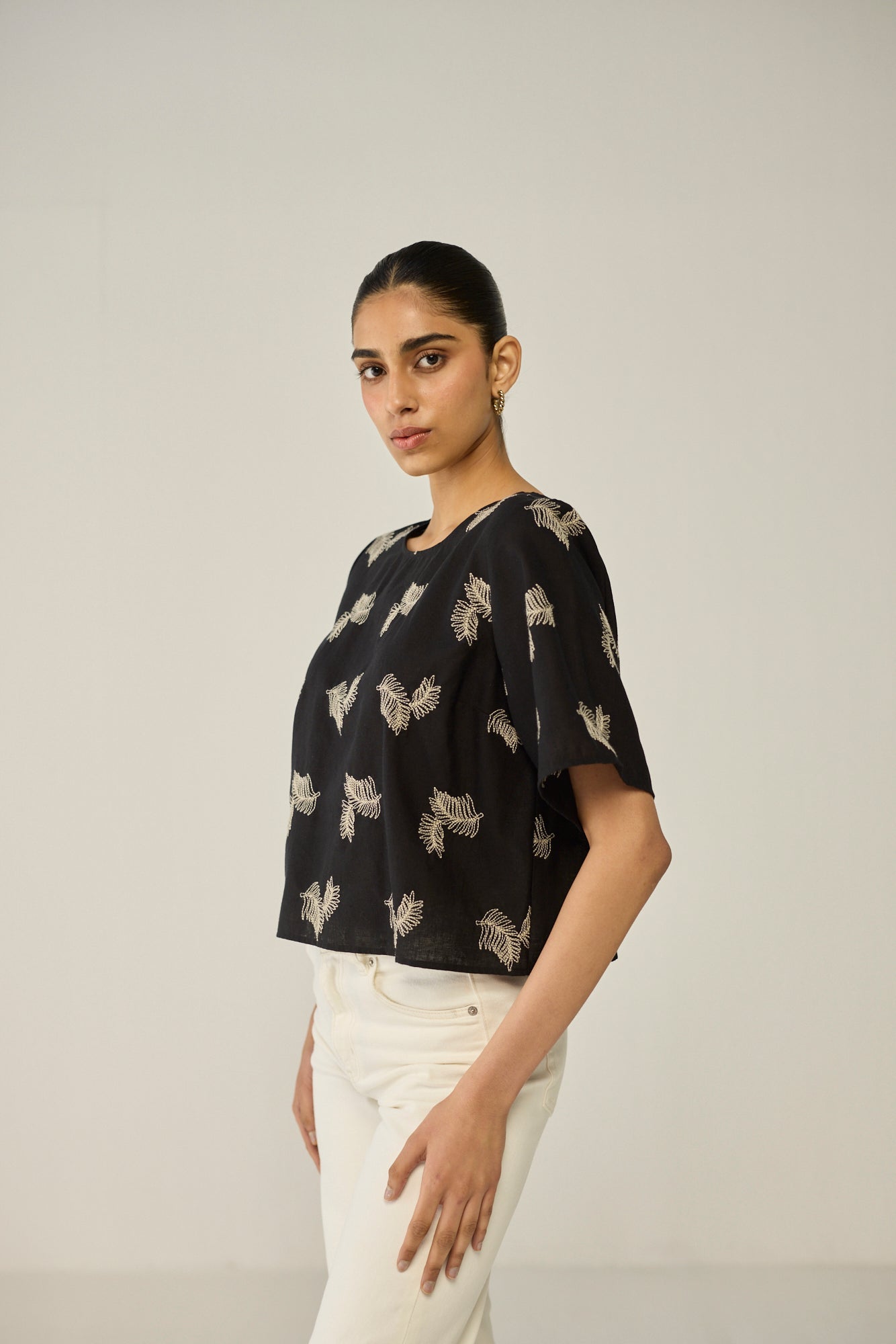 Black embroidered blouse