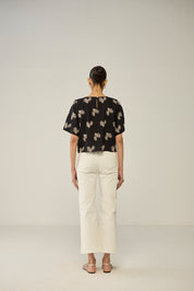 Black embroidered blouse