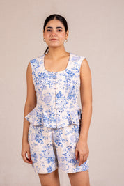 Blue floral short set
