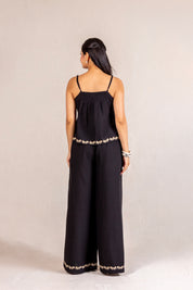 Black embroidered set