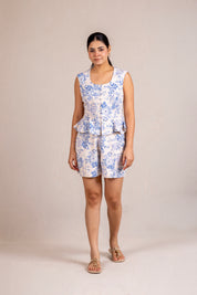 Blue floral short set