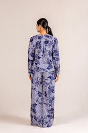 Blue floral trouser set